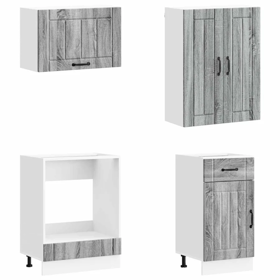 Unité de cuisine LUCCA 8 pcs Sonoma gris Bois d'ingénierie - 4