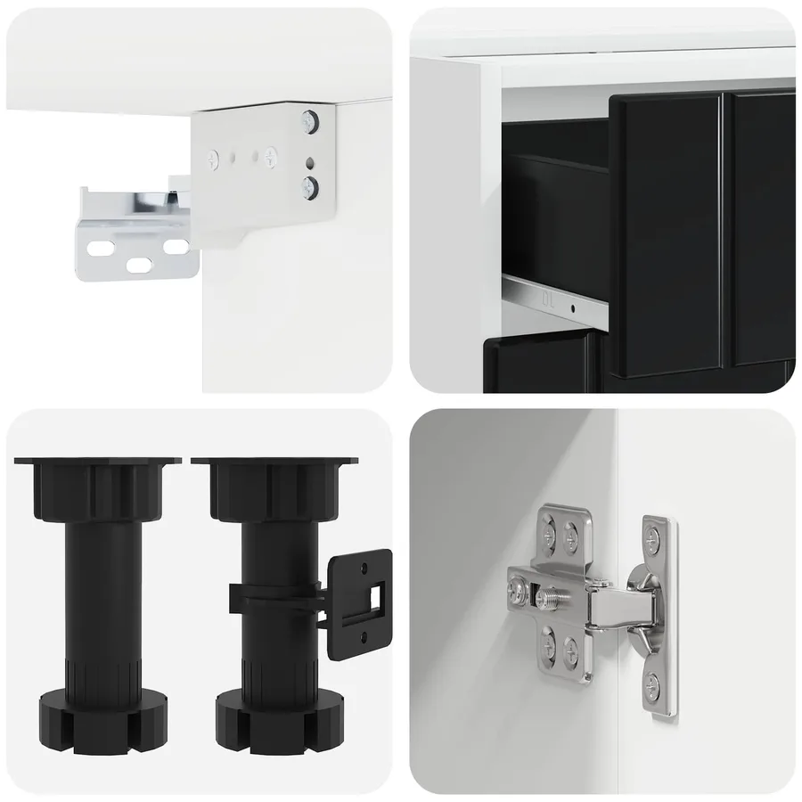 Unité de cuisine LUCCA 8 pcs Noir Bois d'ingénierie - 5