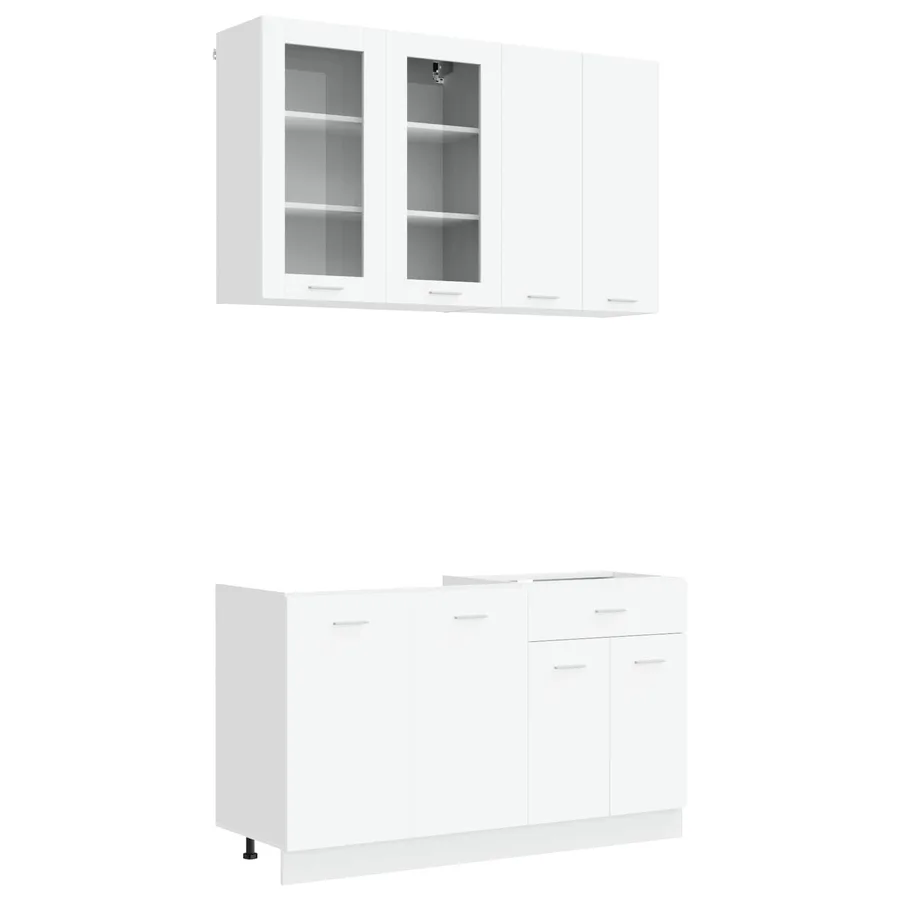 Unité de cuisine LYON 4 pcs Blanc Bois d'ingénierie - 2