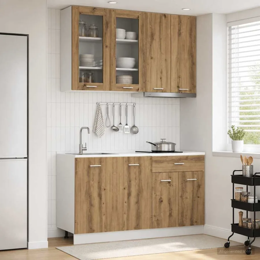 Unité de cuisine LYON 4 pcs Chêne artisanal Bois d'ingénierie