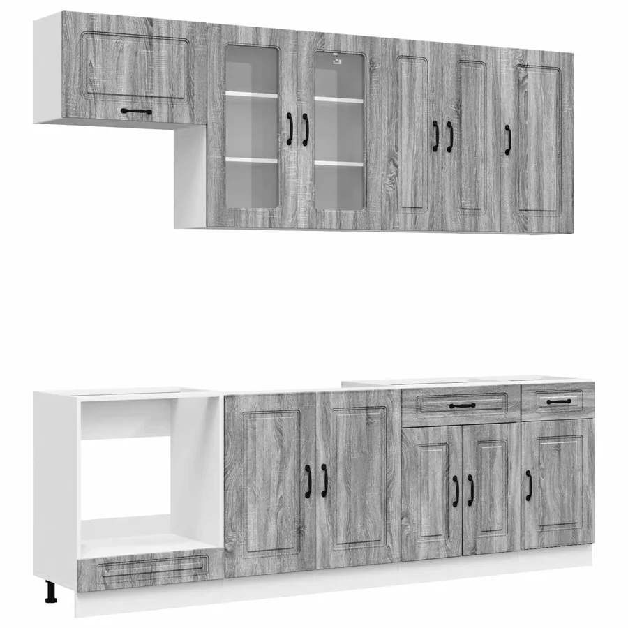 Unité de cuisine KALMAR 8 pcs Sonoma gris Bois d'ingénierie - 2