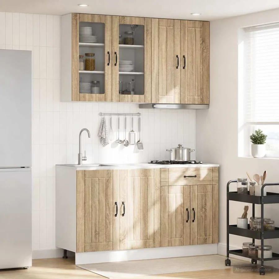 Unité de cuisine LUCCA 4 pcs Chêne Sonoma Bois d'ingénierie