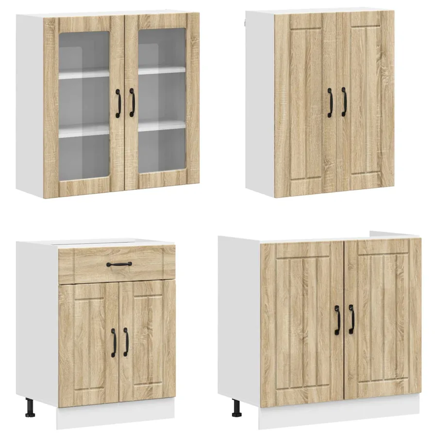 Unité de cuisine LUCCA 4 pcs Chêne Sonoma Bois d'ingénierie - 3