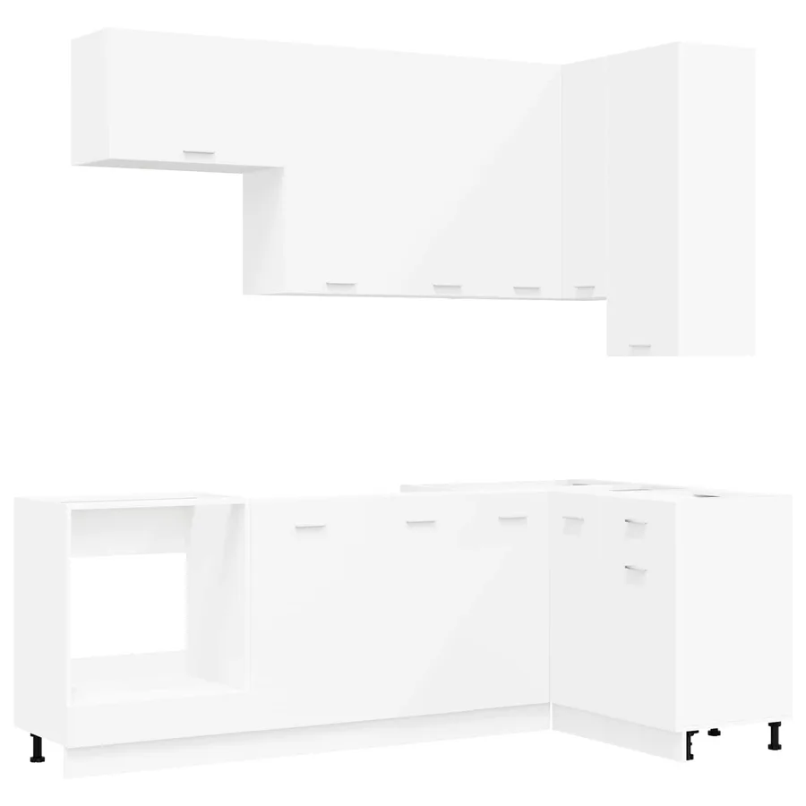 Unité de cuisine LYON 8 pcs Blanc Bois d'ingénierie - 2