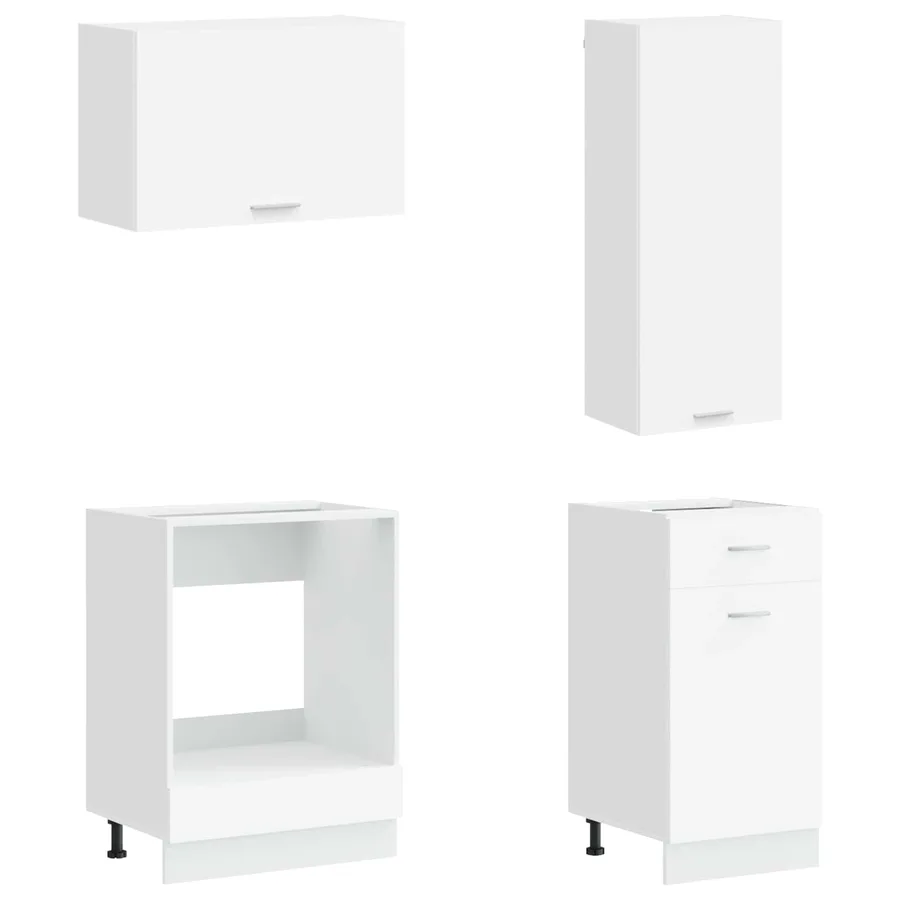 Unité de cuisine LYON 8 pcs Blanc Bois d'ingénierie - 4