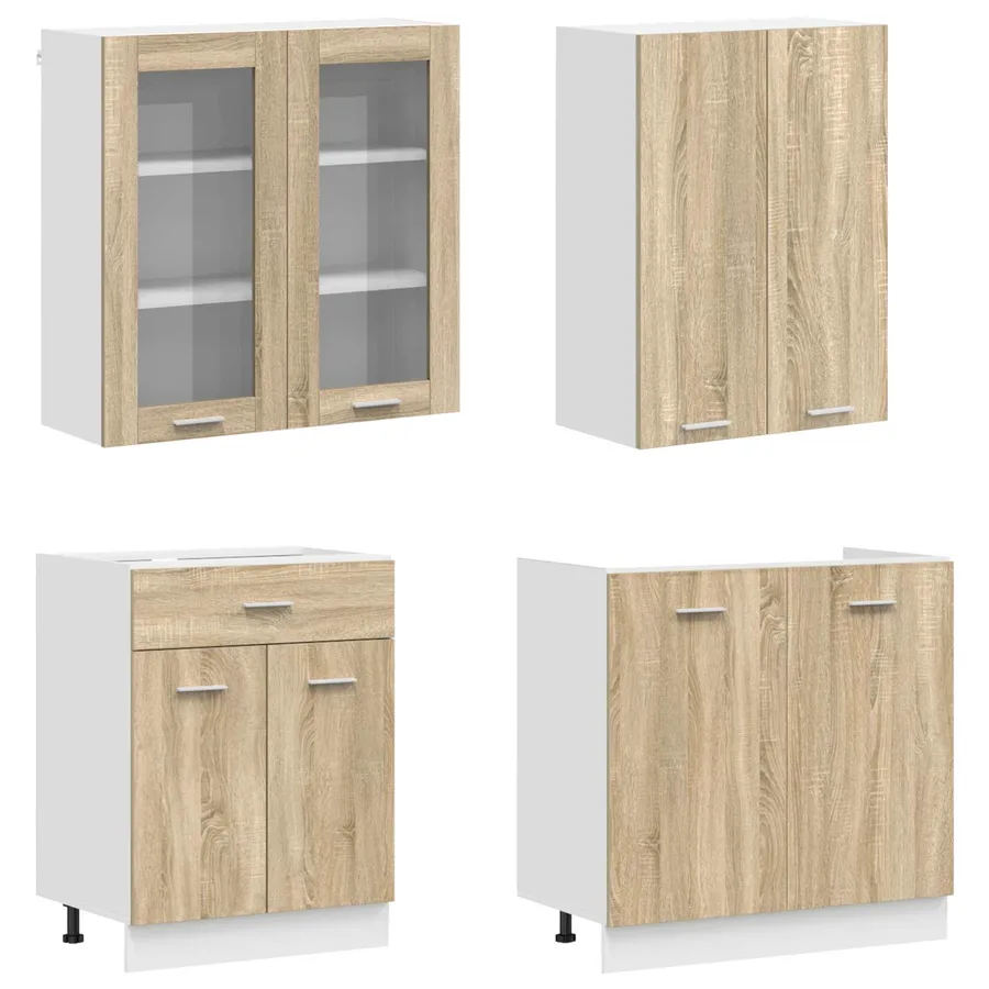 Unité de cuisine LYON 4 pcs Chêne Sonoma Bois d'ingénierie - 3