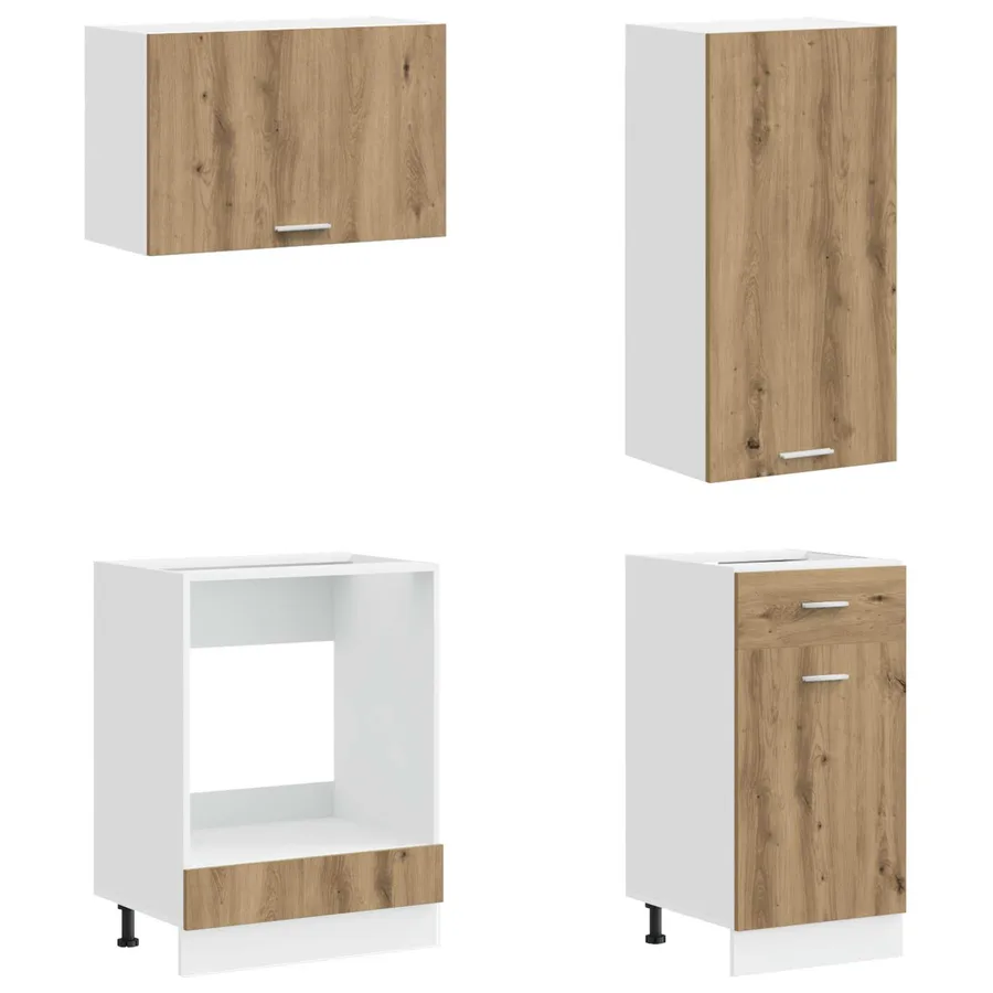 Unité de cuisine LYON 8 pcs Chêne artisanal Bois d'ingénierie - 4