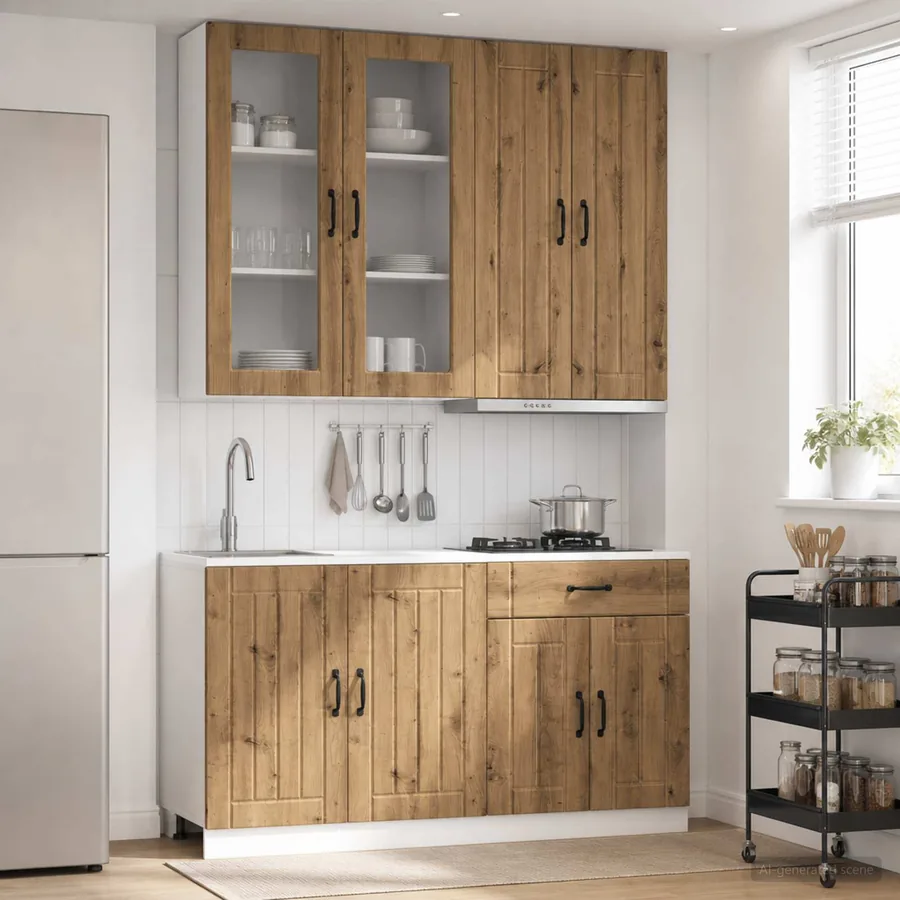 Unité de cuisine LUCCA 4 pcs Chêne artisanal Bois d'ingénierie