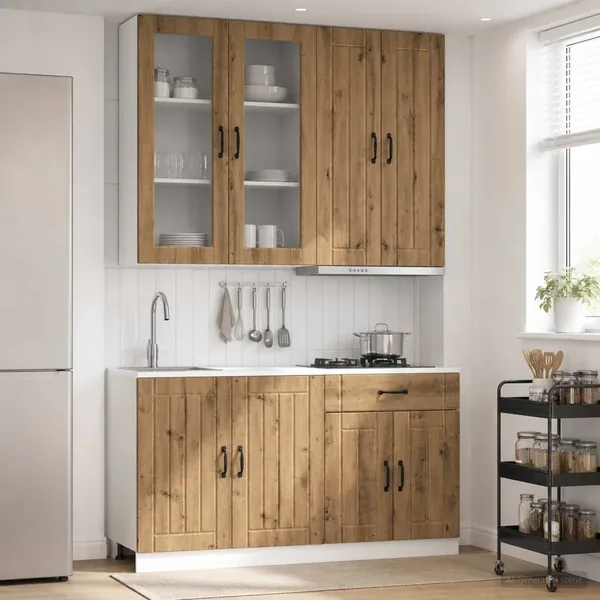 Unité de cuisine LUCCA 4 pcs Chêne artisanal Bois d'ingénierie