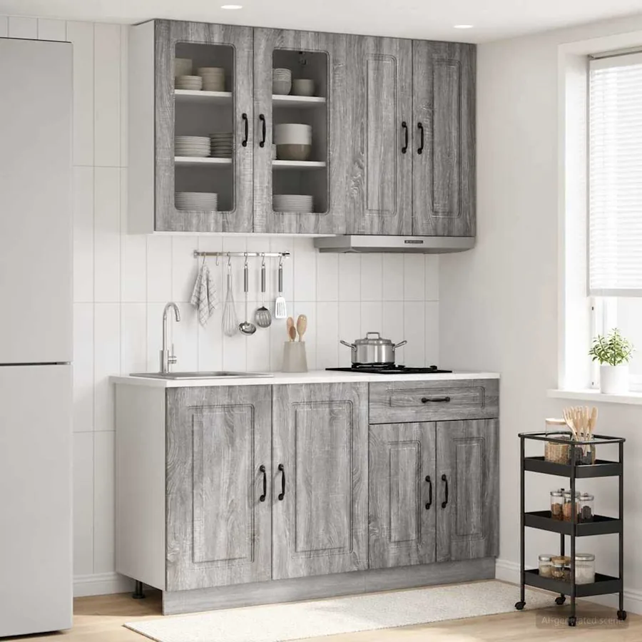 Unité de cuisine KALMAR 4 pcs Sonoma gris Bois d'ingénierie