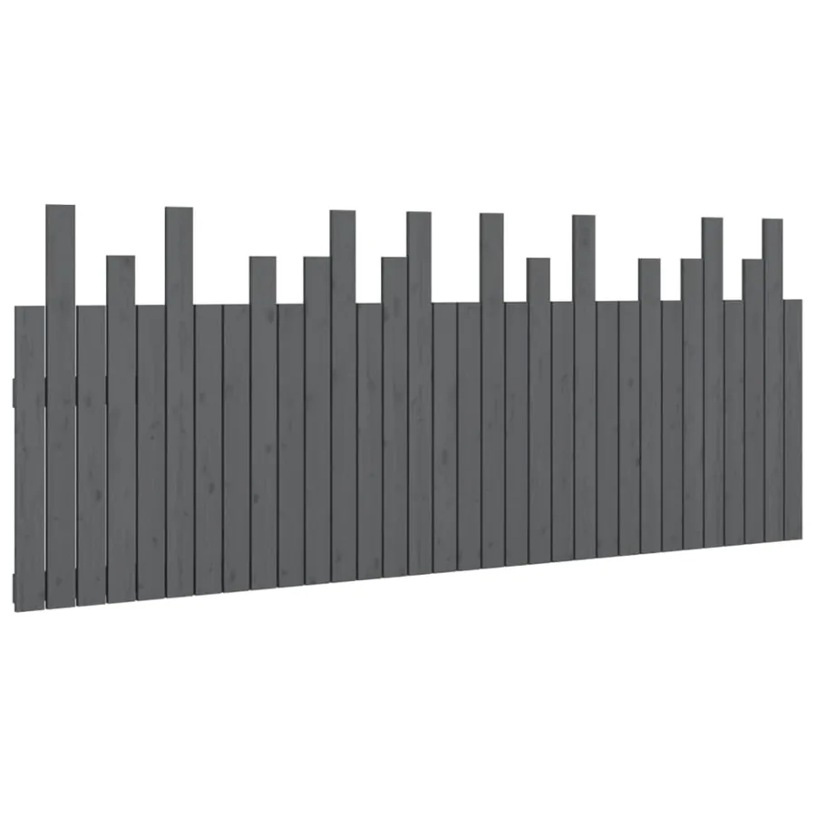 Tête de lit murale Gris 204x3x80 cm Bois massif de pin - 2