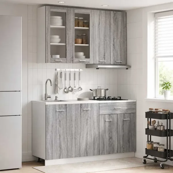 Unité de cuisine LYON 4 pcs Sonoma gris Bois d'ingénierie