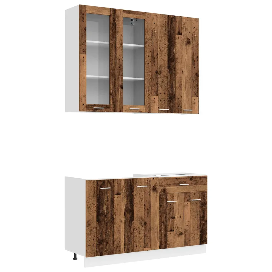 Unité de cuisine LYON 4 pcs Bois ancien Bois d'ingénierie - 2
