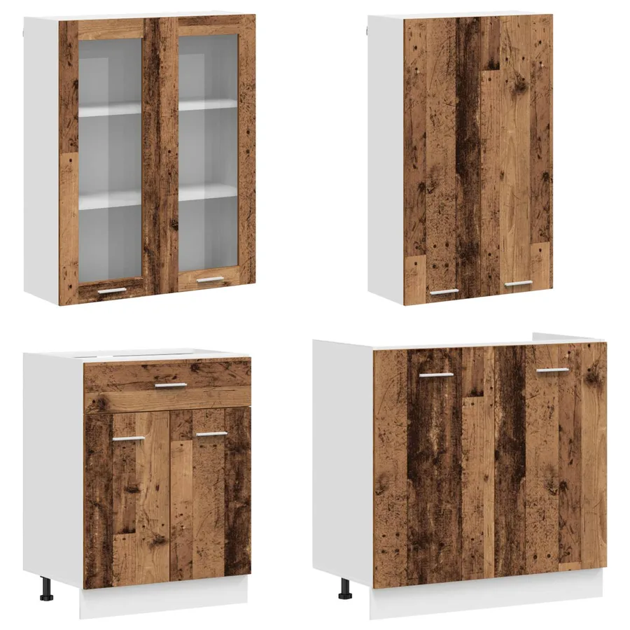 Unité de cuisine LYON 4 pcs Bois ancien Bois d'ingénierie - 3