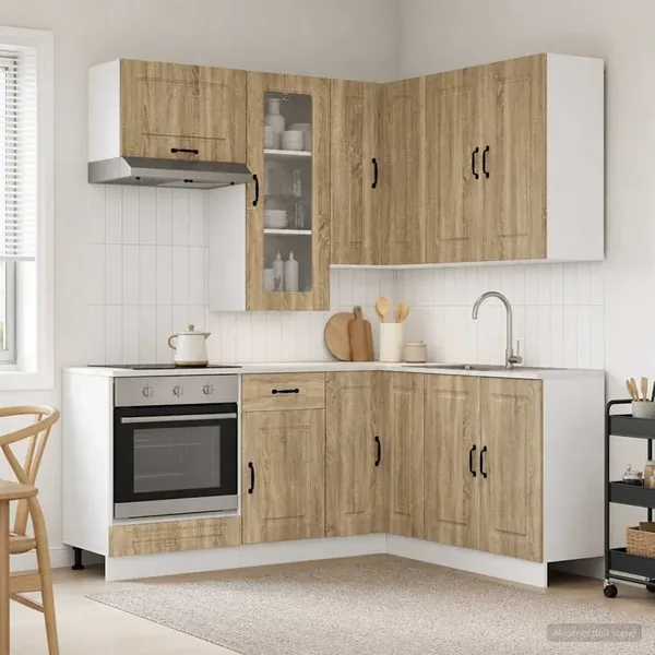 Unité de cuisine KALMAR 8 pcs Chêne Sonoma Bois d'ingénierie
