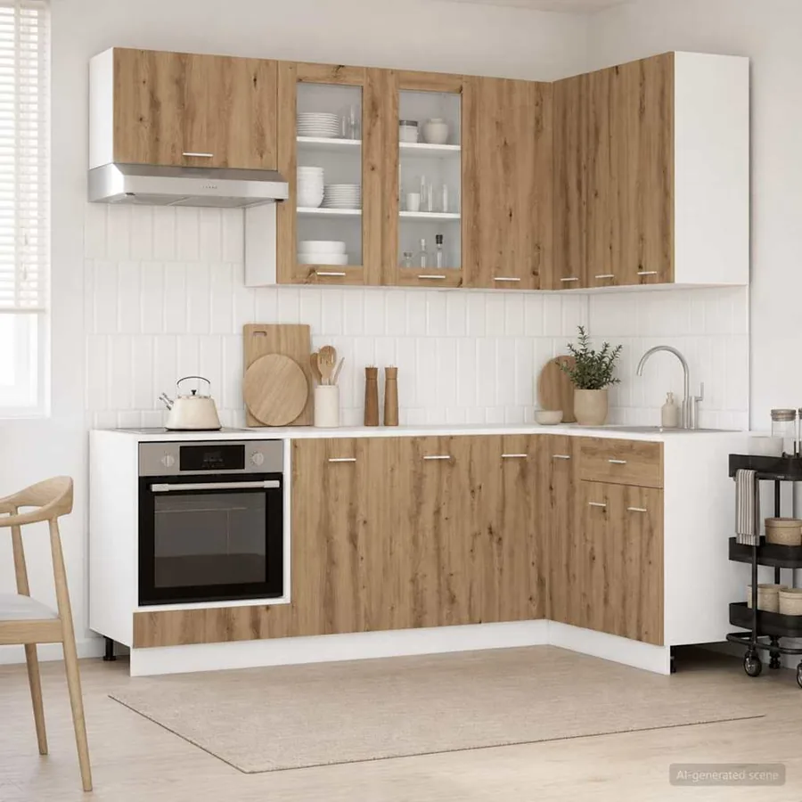 Unité de cuisine LYON 8 pcs Chêne artisanal Bois d'ingénierie