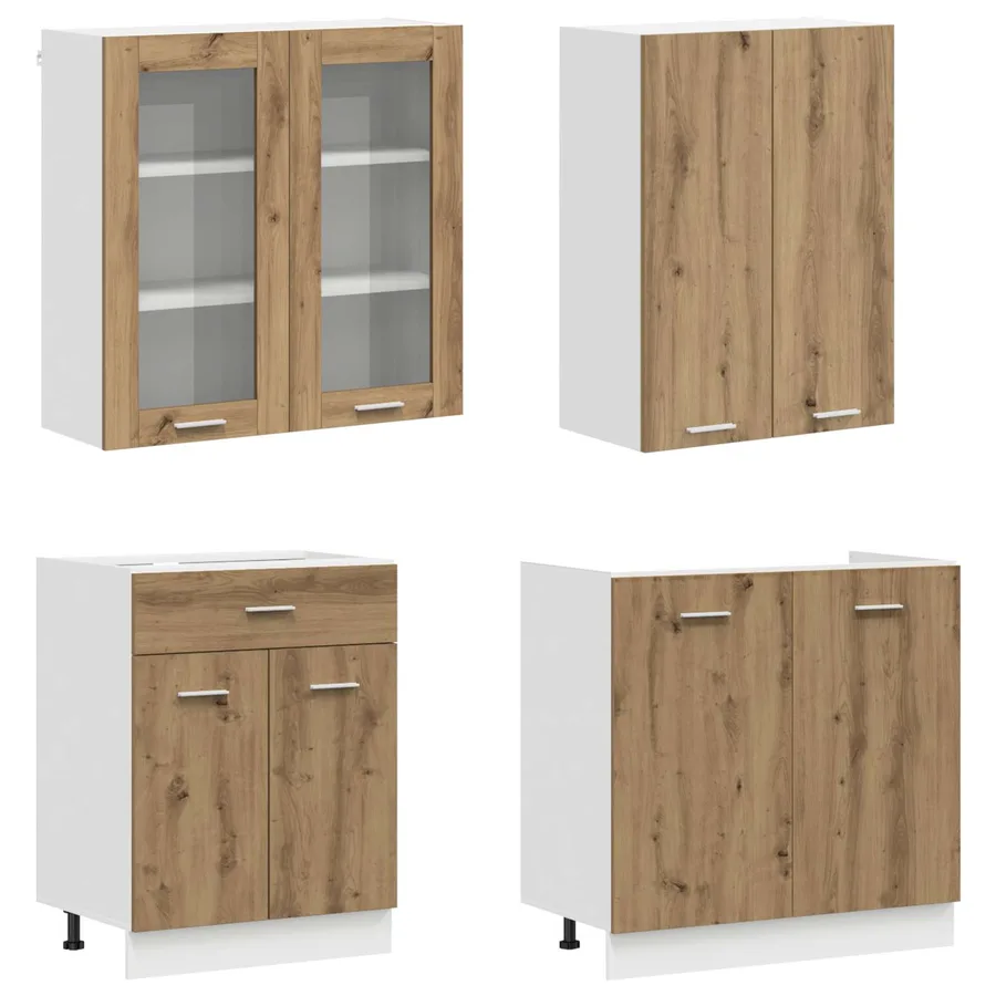 Unité de cuisine LYON 8 pcs Chêne artisanal Bois d'ingénierie - 3