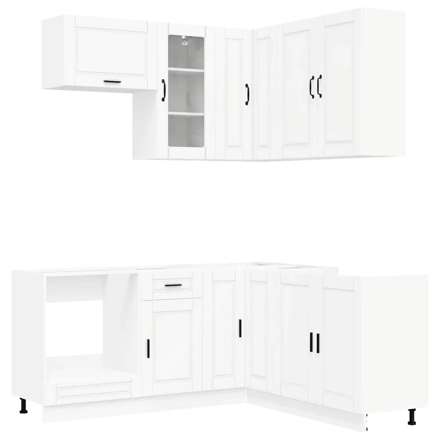 Unité de cuisine PORTO 8 pcs Blanc Bois d'ingénierie - 2