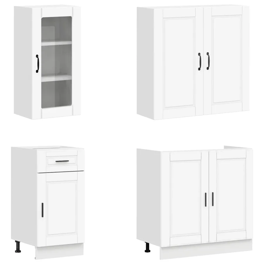 Unité de cuisine PORTO 8 pcs Blanc Bois d'ingénierie - 3