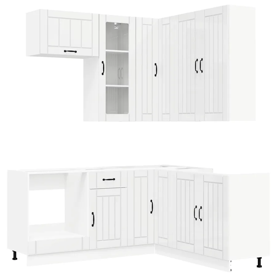 Unité de cuisine LUCCA 8 pcs Blanc brillant Bois d'ingénierie - 2