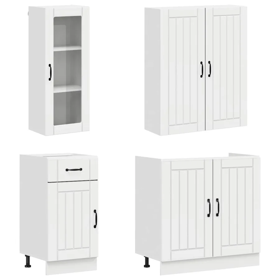 Unité de cuisine LUCCA 8 pcs Blanc brillant Bois d'ingénierie - 3