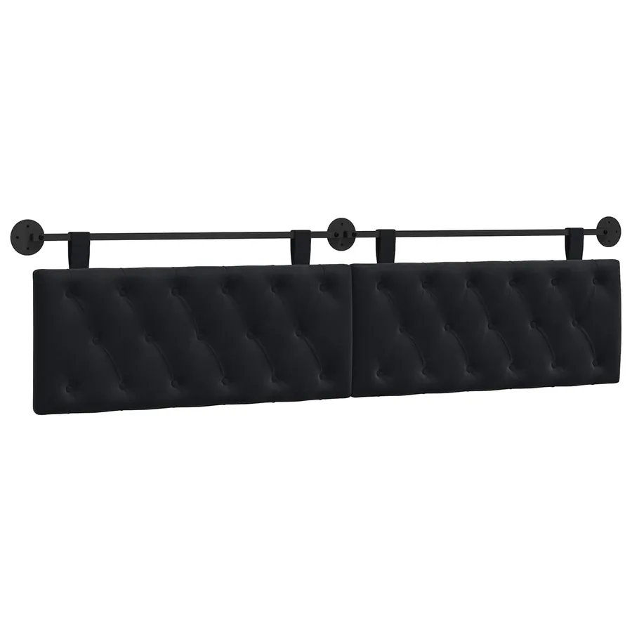 Tête de lit suspendue Avec lumière LED Noir Velours - 2