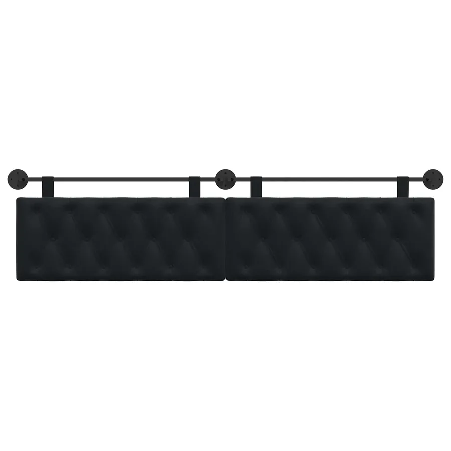 Tête de lit suspendue Avec lumière LED Noir Velours - 5