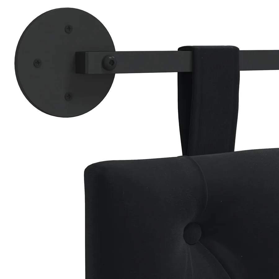 Tête de lit suspendue Avec lumière LED Noir Velours - 9