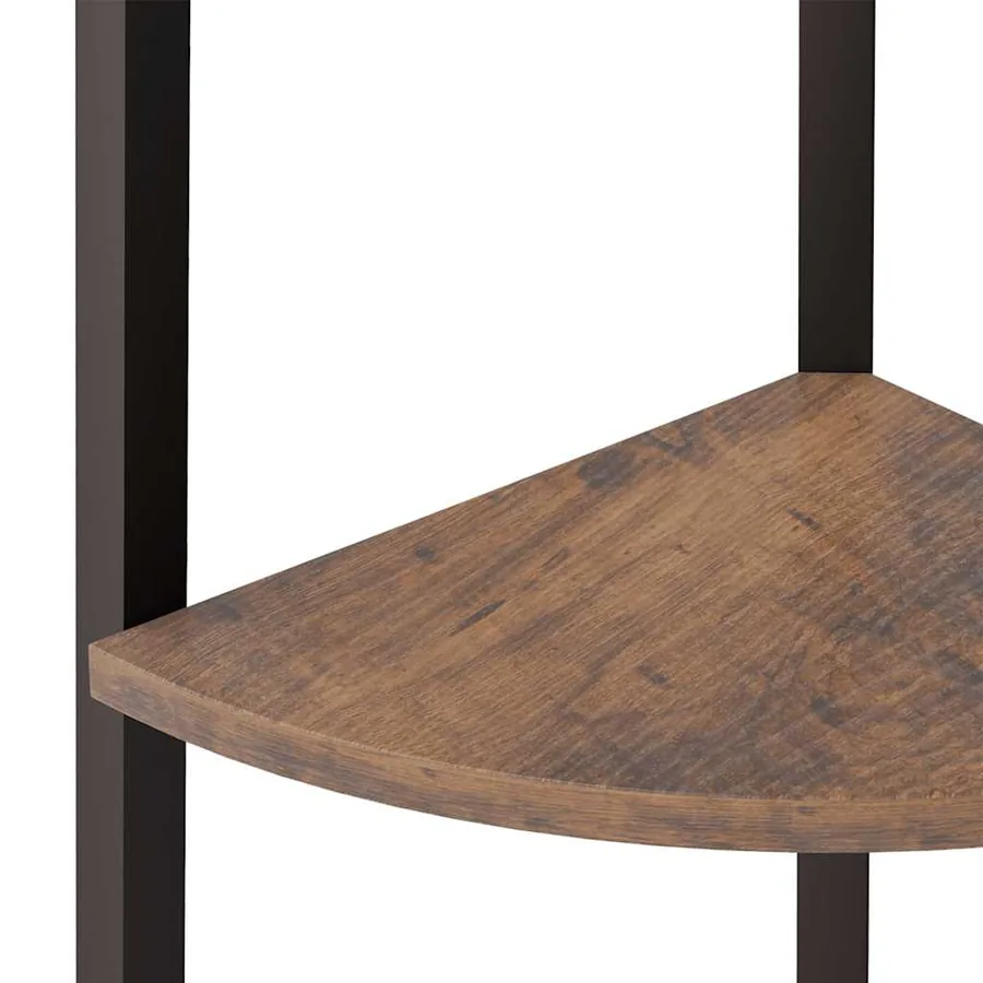 Étagère d'angle 3 niveaux Marron foncé et noir 45,5x31,5x120 cm - 6