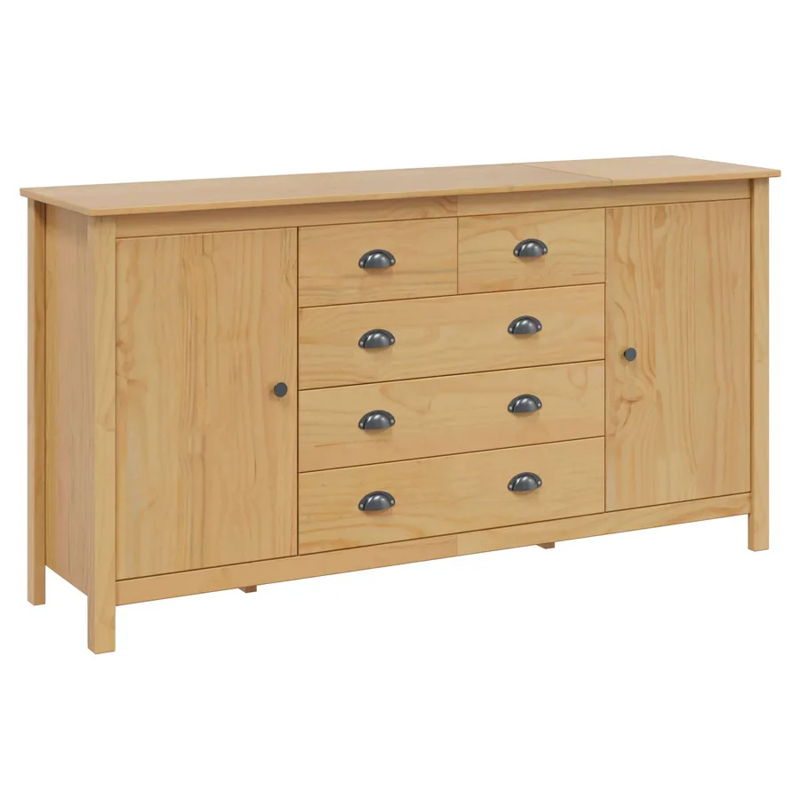 Buffet avec tiroir HILL Marron miel 154 x 40 x 80 cm Pin massif - 2