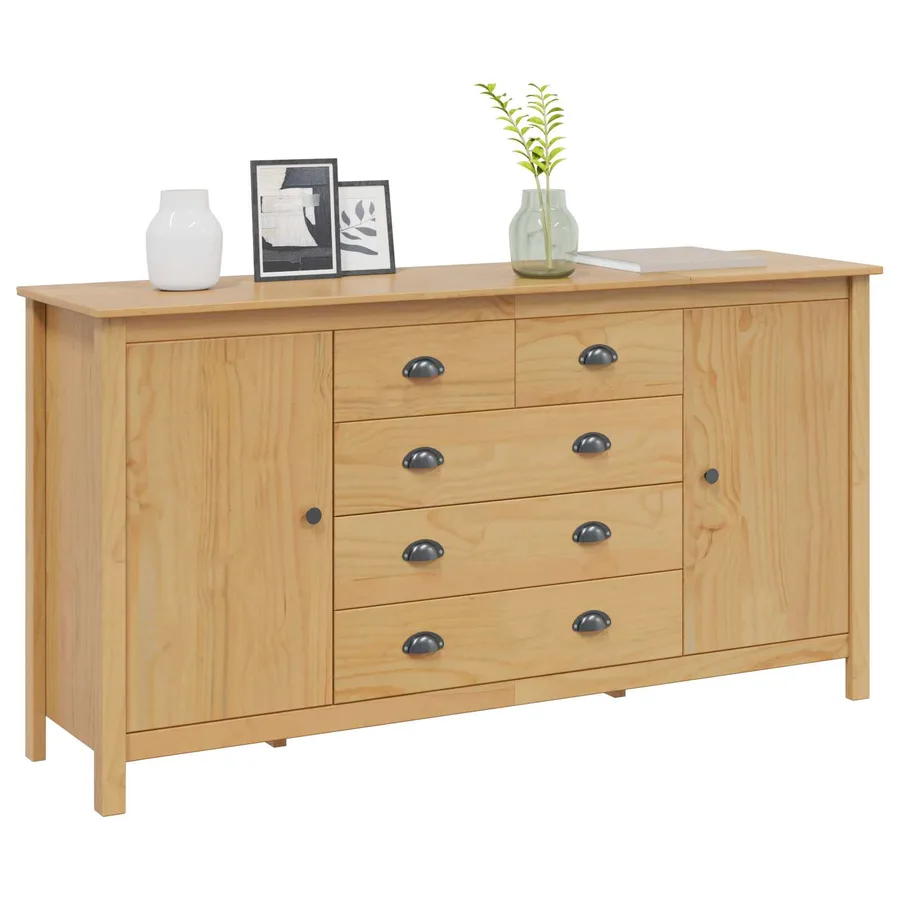 Buffet avec tiroir HILL Marron miel 154 x 40 x 80 cm Pin massif - 3