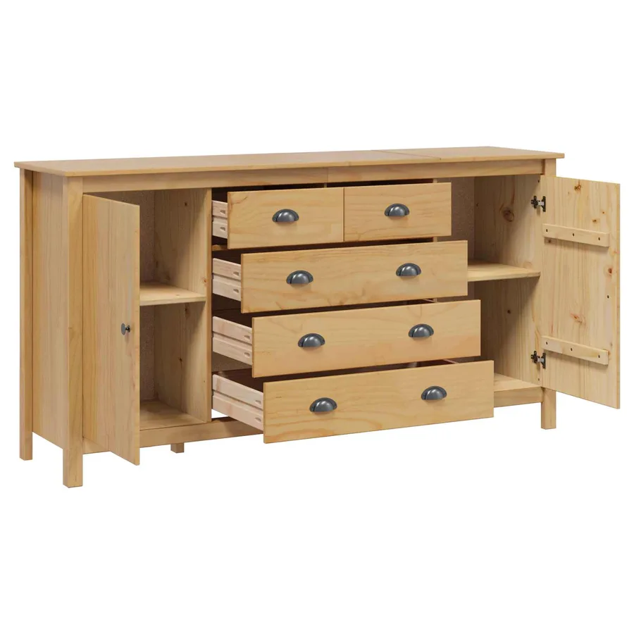 Buffet avec tiroir HILL Marron miel 154 x 40 x 80 cm Pin massif - 4