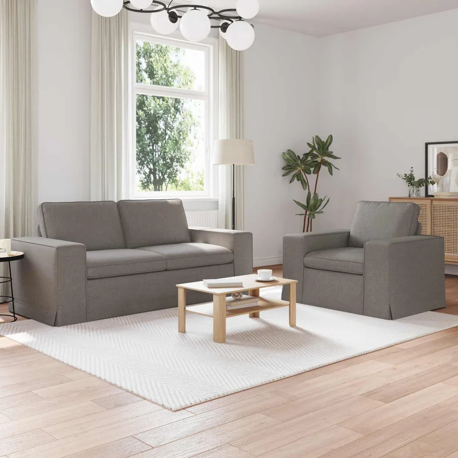 Ensemble de Canapés 2 pcs Taupe 182 x 80 x 82 cm tissu