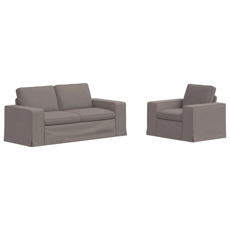 Ensemble de Canapés 2 pcs Taupe 182 x 80 x 82 cm tissu - 2