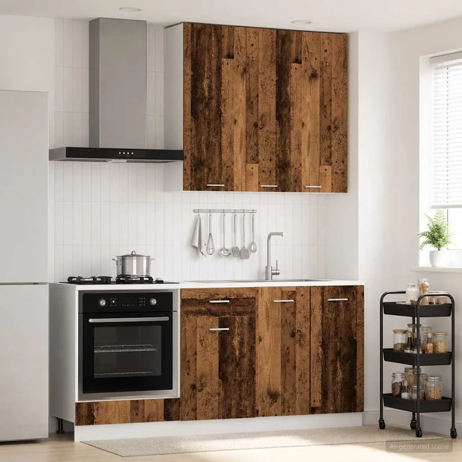 Unité de cuisine LYON 5 pcs Bois ancien Bois d'ingénierie
