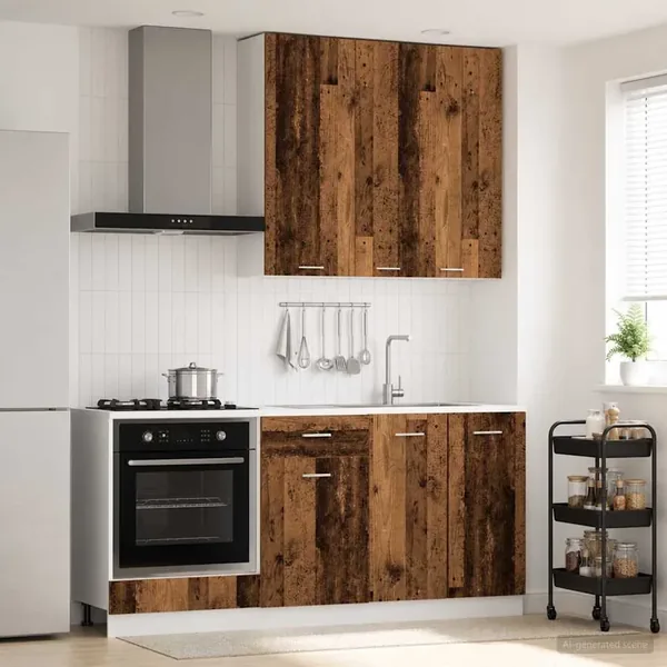 Unité de cuisine LYON 5 pcs Bois ancien Bois d'ingénierie