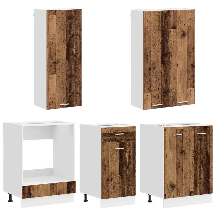Unité de cuisine LYON 5 pcs Bois ancien Bois d'ingénierie - 3