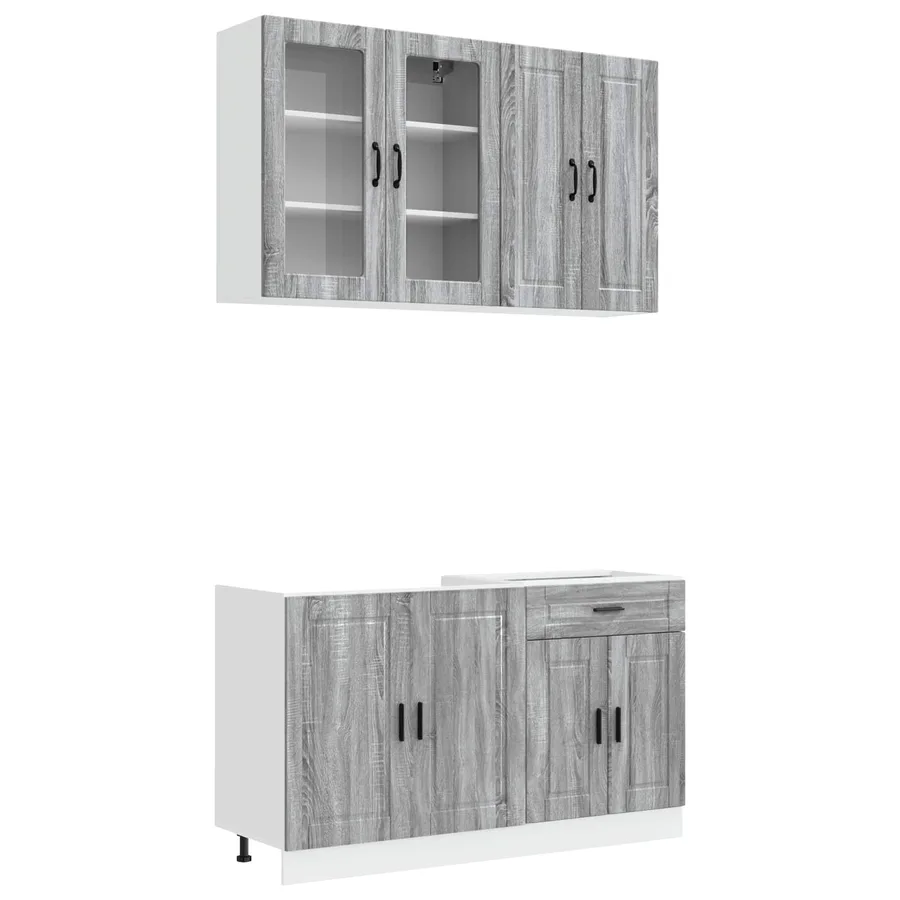 Unité de cuisine PORTO 4 pcs Sonoma gris Bois d'ingénierie - 2