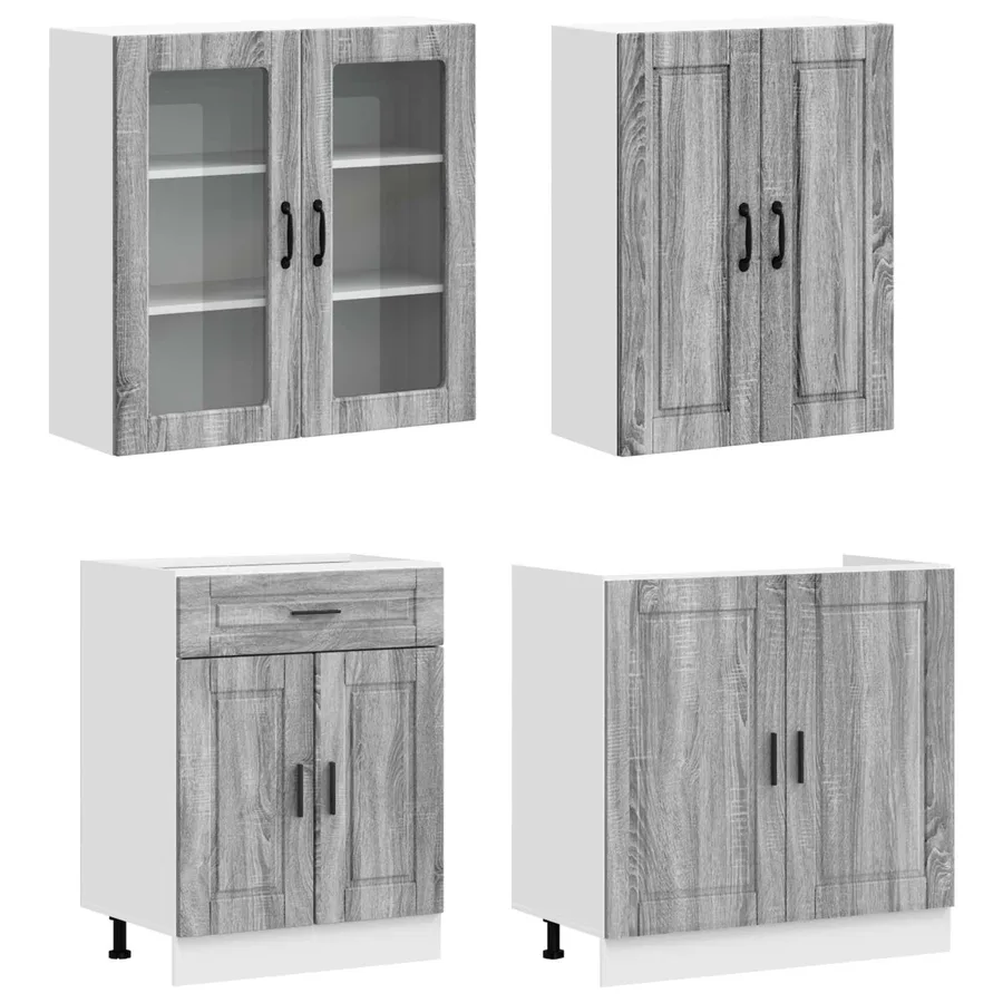 Unité de cuisine PORTO 4 pcs Sonoma gris Bois d'ingénierie - 3