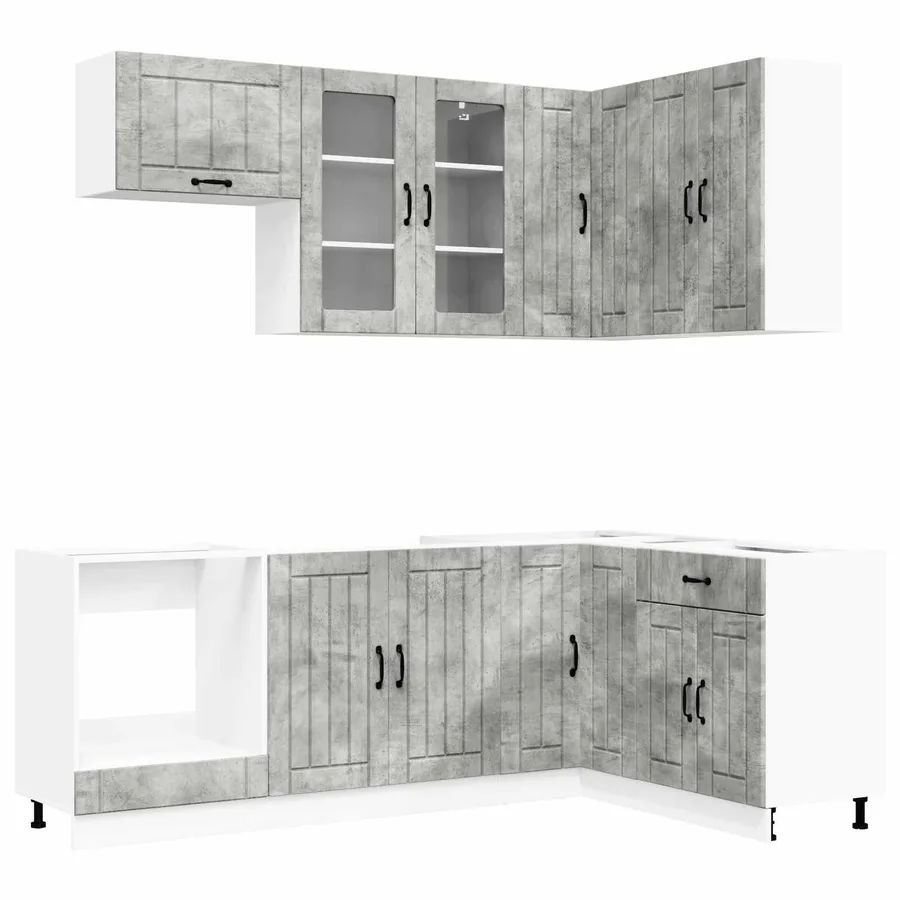 Unité de cuisine LUCCA 8 pcs Gris béton Bois d'ingénierie - 2