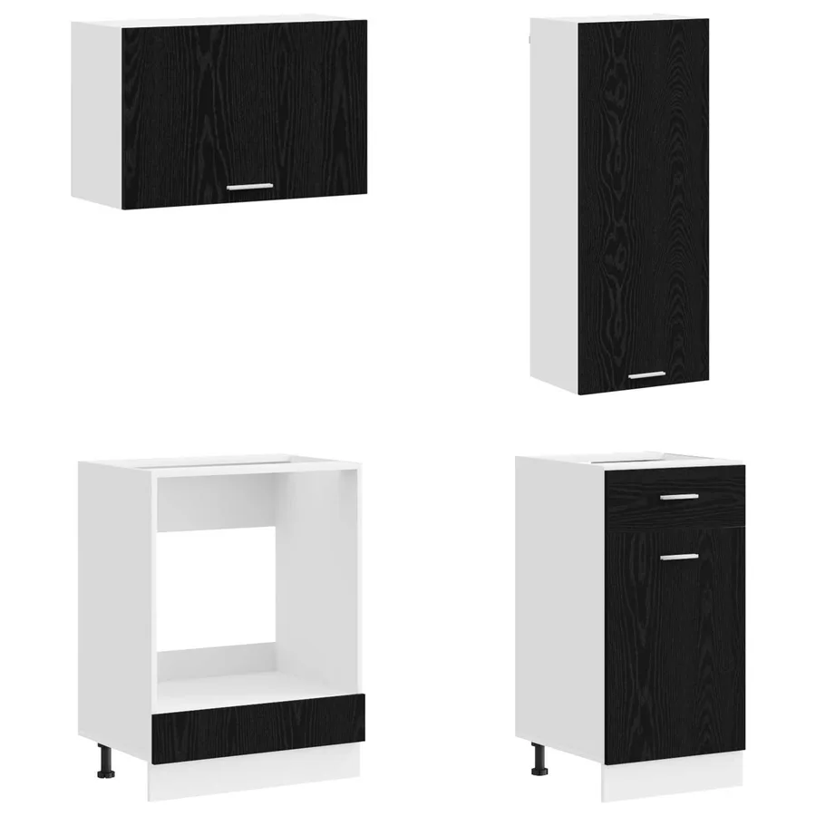Unité de cuisine LYON 8 pcs Chêne noir Bois d'ingénierie - 4