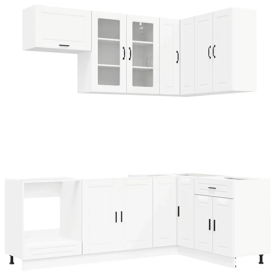 Unité de cuisine PORTO 8 pcs Blanc Bois d'ingénierie - 2