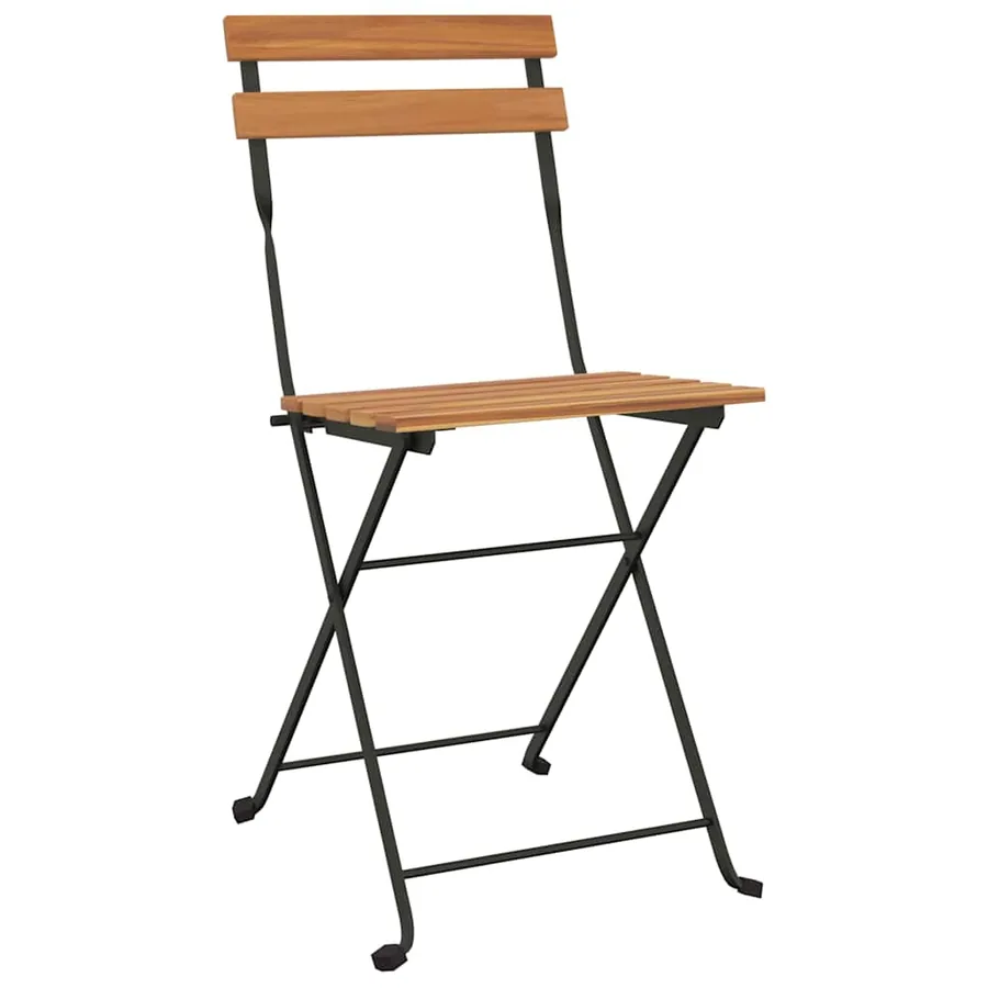 Ensemble de bistro pliable 3 pcs Bois de teck massif et acier - 4