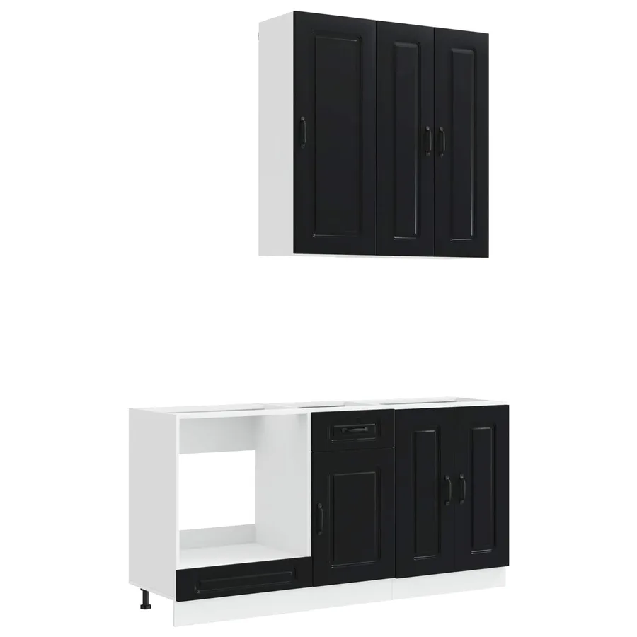 Unité de cuisine KALMAR 5 pcs Noir Bois d'ingénierie - 2