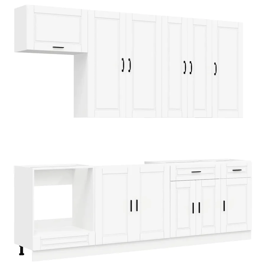 Unité de cuisine PORTO 8 pcs Blanc Bois d'ingénierie - 2