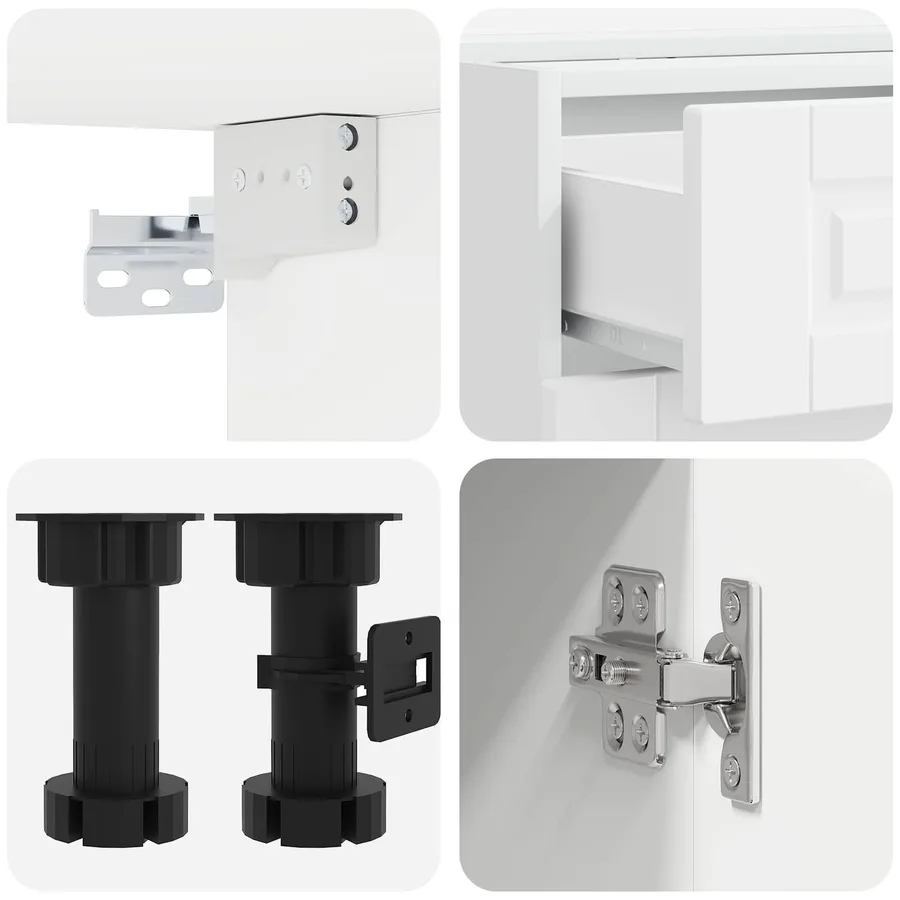 Unité de cuisine PORTO 8 pcs Blanc Bois d'ingénierie - 5
