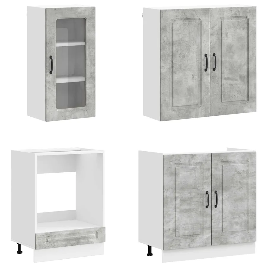 Unité de cuisine KALMAR 8 pcs Gris béton Bois d'ingénierie - 3
