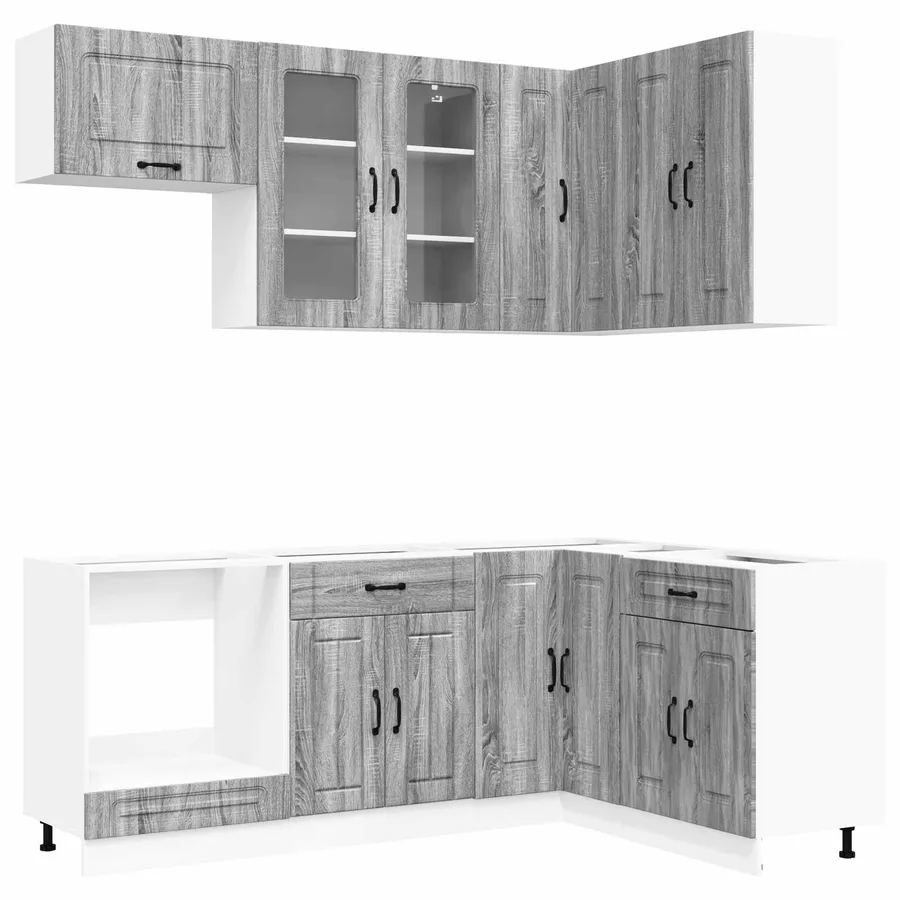 Unité de cuisine KALMAR 8 pcs Sonoma gris Bois d'ingénierie - 2
