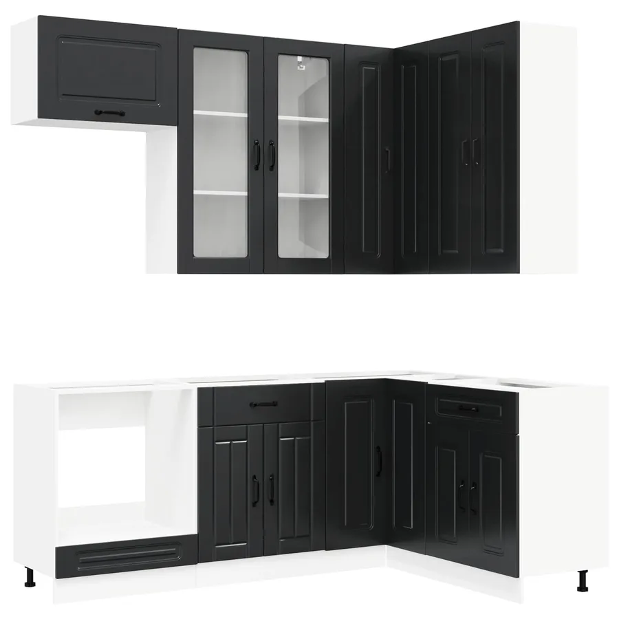 Unité de cuisine KALMAR 8 pcs Noir Bois d'ingénierie - 2