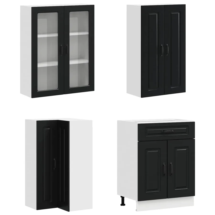 Unité de cuisine KALMAR 8 pcs Noir Bois d'ingénierie - 3